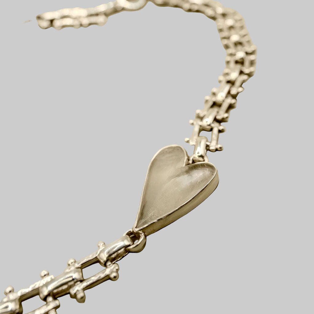 Collar Corazones de Cristal de Cuarzo.